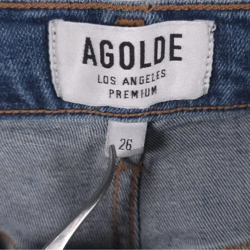 AGOLDE DISTRESSED Skinny Crop Jeans‎ Zip Fly A018 E843 Size 26